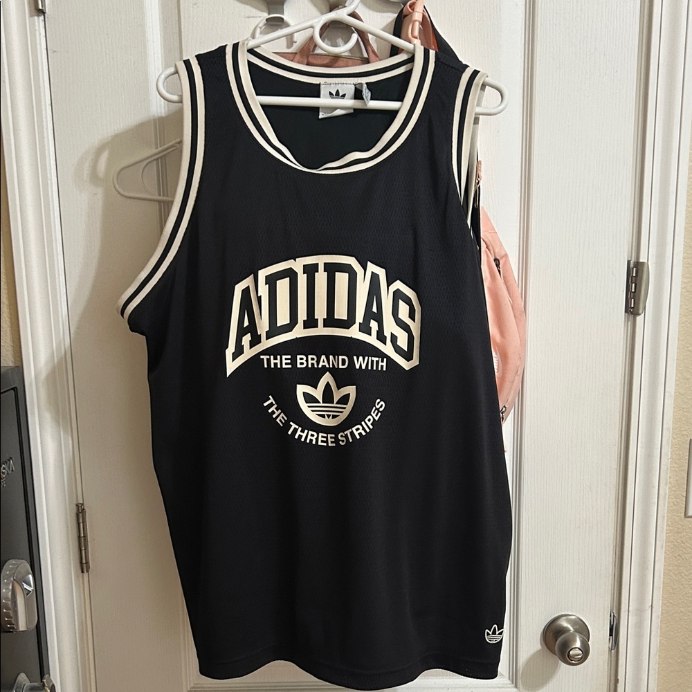Adidas Black and White Logo Jersey